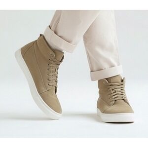 UBIQ Hightop Suede Sneakers Shoes Men 10 Tan Beige Modern Man Minimalist Casual